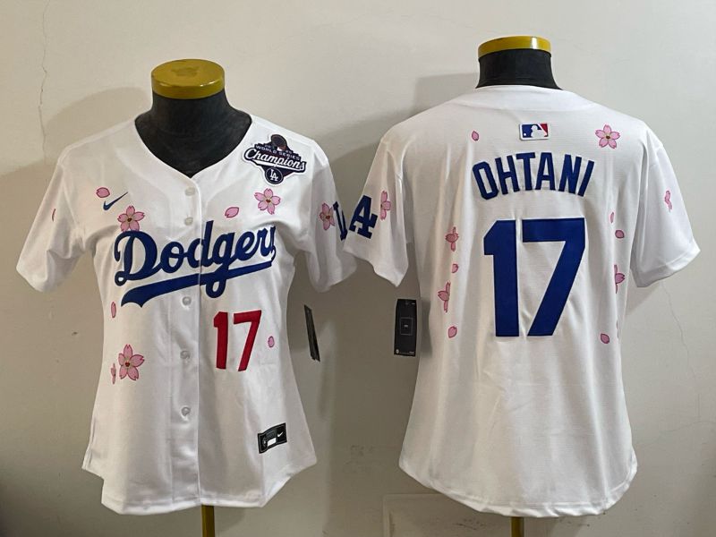 Women Nike 2026 Los Angeles Dodgers #17 Ohtani Sakura Edition Game MLB Jersey 05->women mlb jersey->Women Jersey